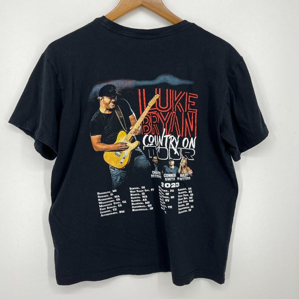Luke Bryan T-Shirt Women's Size L Black Country On‎ Tour 2023 Music Festival
